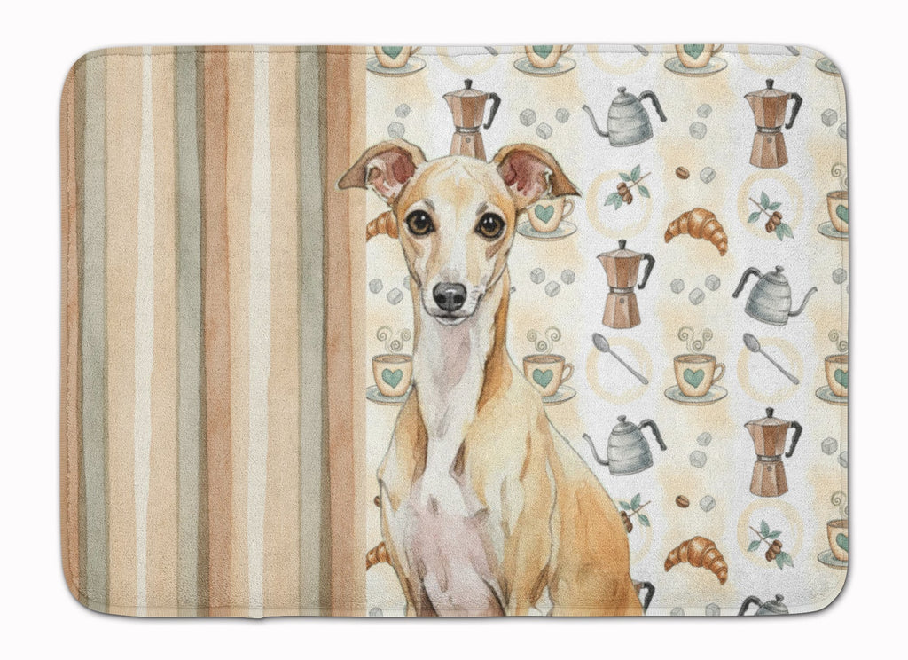Fawn Italian Greyhound Coffee Bar Memory Foam Kitchen Mat Machine Washable Anti-Fatigue Cushion Comfort Bath or Kitchen Rug