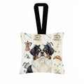 Tricolor Japanese Chin Coffee Bar Hanging Square Fabric Ornament 3.5 � 3.5 Decorative Door-Knob & Tree Hanger, Soft Fabric