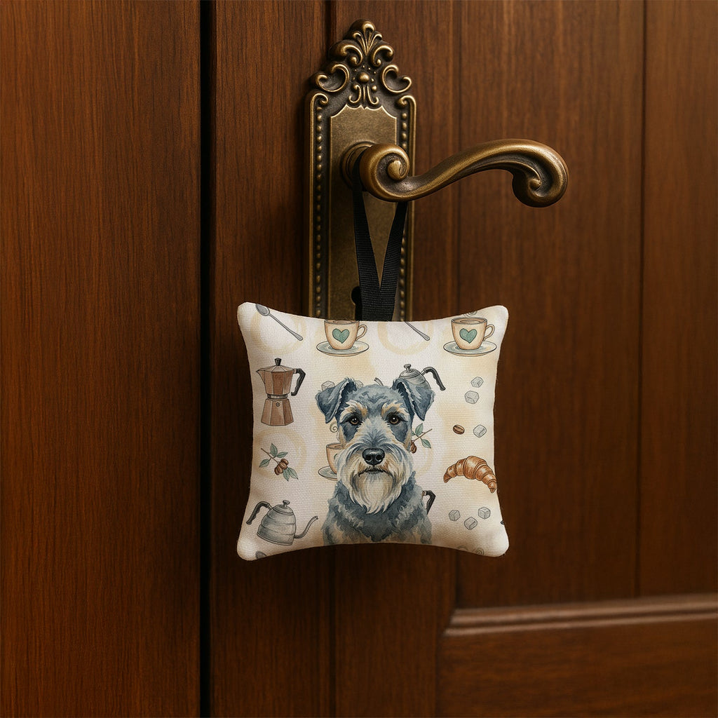 Kerry Blue Terrier Coffee Bar Hanging Square Fabric Ornament 3.5 � 3.5 Decorative Door-Knob & Tree Hanger, Soft Fabric