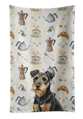 Black and Tan Lakeland Terrier Coffee Bar Kitchen Towel Velour Plush Front and Cotton Loop Back Machine Washable