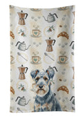 Blue Lakeland Terrier Coffee Bar Kitchen Towel Velour Plush Front and Cotton Loop Back Machine Washable