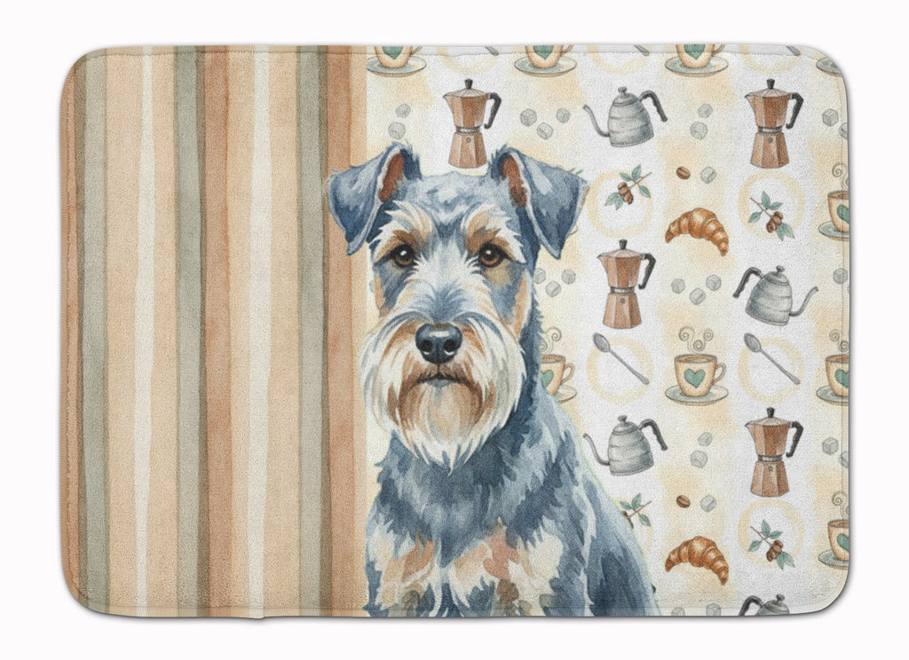 Blue Lakeland Terrier Coffee Bar Memory Foam Kitchen Mat Machine Washable Anti-Fatigue Cushion Comfort Bath or Kitchen Rug