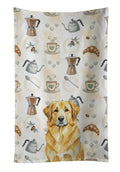Lion Yellow Leonberger Coffee Bar Kitchen Towel Velour Plush Front and Cotton Loop Back Machine Washable