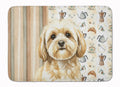 Cream Lhasa Apso Coffee Bar Memory Foam Kitchen Mat Machine Washable Anti-Fatigue Cushion Comfort Bath or Kitchen Rug