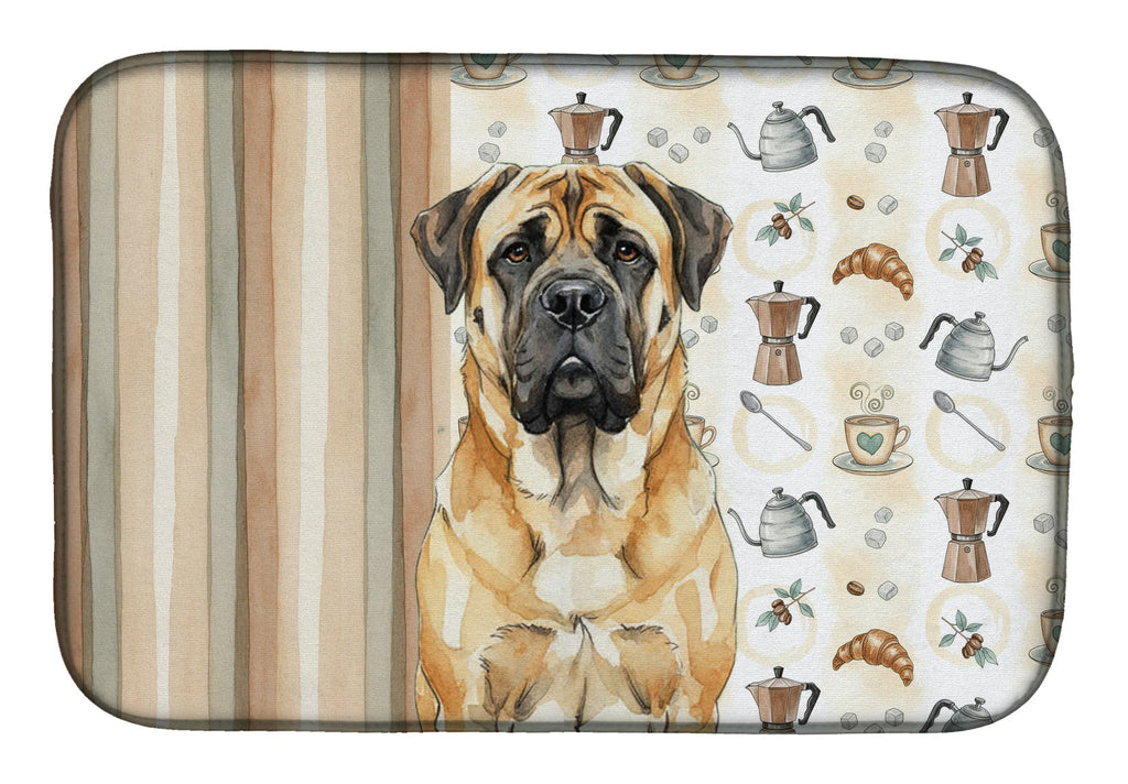Fawn Mastiff Coffee Bar Dish Drying Mat Absorbent Dish Drying Mat Pad for Kitchen Counter Dish Drainer Mat for Countertop, 14 x 21", Multicolor