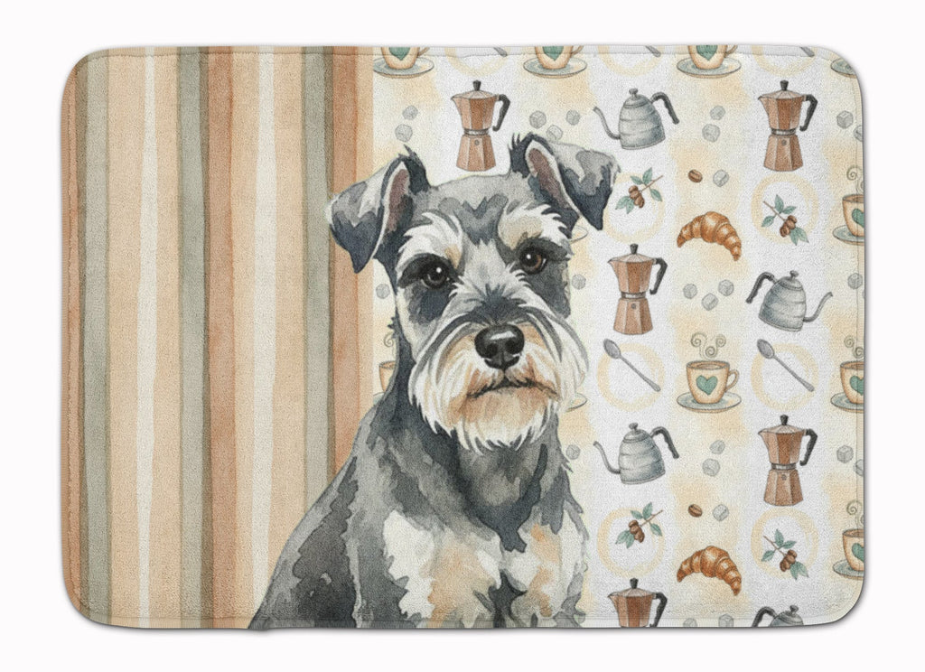 Miniature Schnauzer Coffee Bar Memory Foam Kitchen Mat Machine Washable Anti-Fatigue Cushion Comfort Bath or Kitchen Rug