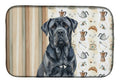 Black Neapolitan Mastiff Coffee Bar Dish Drying Mat Absorbent Dish Drying Mat Pad for Kitchen Counter Dish Drainer Mat for Countertop, 14 x 21", Multicolor