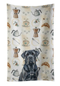 Black Neapolitan Mastiff Coffee Bar Kitchen Towel Velour Plush Front and Cotton Loop Back Machine Washable
