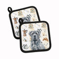 Blue Neapolitan Mastiff Coffee Bar Pot Holder Set of 2 Heat Resistant Quilted Hot Pads 7.5 x 7.5 Inch, Insulated Kitchen Trivets for Cooking & Baking