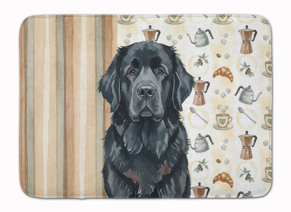 Black Newfoundland Coffee Bar Memory Foam Kitchen Mat Machine Washable Anti-Fatigue Cushion Comfort Bath or Kitchen Rug