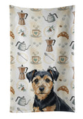 Black and Tan Norfolk Terrier Coffee Bar Kitchen Towel Velour Plush Front and Cotton Loop Back Machine Washable
