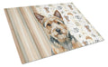Norwich Terrier Coffee Bar Cutting Board Tempered Glass Kitchen Cutting Surface, Heat Resistant Chopping, Non-Slip Feet, Food Prep & Serving