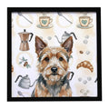 Norwich Terrier Coffee Bar Framed Metal Print Bathroom, Kitchen, Office, Home Decor Wall Art Ready to Hang, Square, 8X8
