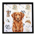 Copper Nova Scotia Duck Tolling Retriever Coffee Bar Framed Metal Print Bathroom, Kitchen, Office, Home Decor Wall Art Ready to Hang, Square, 8X8