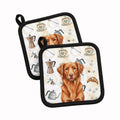 Copper Nova Scotia Duck Tolling Retriever Coffee Bar Pot Holder Set of 2 Heat Resistant Quilted Hot Pads 7.5 x 7.5 Inch, Insulated Kitchen Trivets for Cooking & Baking
