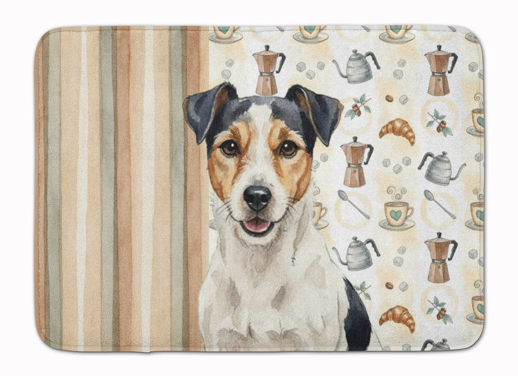 Parson Russell Terrier Coffee Bar Memory Foam Kitchen Mat Machine Washable Anti-Fatigue Cushion Comfort Bath or Kitchen Rug