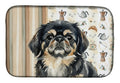 Black and Tan Pekingese Coffee Bar Dish Drying Mat Absorbent Dish Drying Mat Pad for Kitchen Counter Dish Drainer Mat for Countertop, 14 x 21", Multicolor