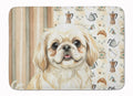 Cream Pekingese Coffee Bar Memory Foam Kitchen Mat Machine Washable Anti-Fatigue Cushion Comfort Bath or Kitchen Rug