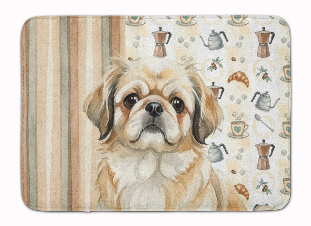 Fawn Pekingese Coffee Bar Memory Foam Kitchen Mat Machine Washable Anti-Fatigue Cushion Comfort Bath or Kitchen Rug