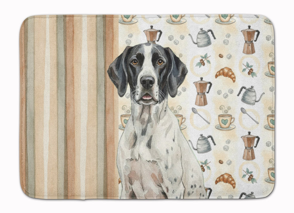 Black and White Pointer Coffee Bar Memory Foam Kitchen Mat Machine Washable Anti-Fatigue Cushion Comfort Bath or Kitchen Rug