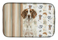 Liver and White Pointer Coffee Bar Dish Drying Mat Absorbent Dish Drying Mat Pad for Kitchen Counter Dish Drainer Mat for Countertop, 14 x 21", Multicolor