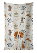 Orange and White Pointer Coffee Bar Kitchen Towel Velour Plush Front and Cotton Loop Back Machine Washable