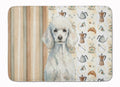 Standard White Poodle Coffee Bar Memory Foam Kitchen Mat Machine Washable Anti-Fatigue Cushion Comfort Bath or Kitchen Rug