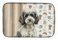 Toy Parti Poodle Coffee Bar Dish Drying Mat Absorbent Dish Drying Mat Pad for Kitchen Counter Dish Drainer Mat for Countertop, 14 x 21", Multicolor