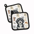 Portuguese Water Dog Coffee Bar Pot Holder Set of 2 Heat Resistant Quilted Hot Pads 7.5 x 7.5 Inch, Insulated Kitchen Trivets for Cooking & Baking
