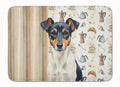 Tricolor Rat Terrier Coffee Bar Memory Foam Kitchen Mat Machine Washable Anti-Fatigue Cushion Comfort Bath or Kitchen Rug
