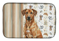 Rhodesian Ridgeback Coffee Bar Dish Drying Mat Absorbent Dish Drying Mat Pad for Kitchen Counter Dish Drainer Mat for Countertop, 14 x 21", Multicolor