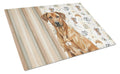 Rhodesian Ridgeback Coffee Bar Cutting Board Tempered Glass Kitchen Cutting Surface, Heat Resistant Chopping, Non-Slip Feet, Food Prep & Serving