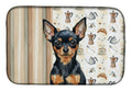 Black and Tan Russian Toy Coffee Bar Dish Drying Mat Absorbent Dish Drying Mat Pad for Kitchen Counter Dish Drainer Mat for Countertop, 14 x 21", Multicolor