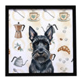 Scottish Terrier Coffee Bar Framed Metal Print Bathroom, Kitchen, Office, Home Decor Wall Art Ready to Hang, Square, 8X8