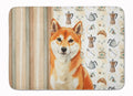 Red Shiba Inu Coffee Bar Memory Foam Kitchen Mat Machine Washable Anti-Fatigue Cushion Comfort Bath or Kitchen Rug
