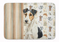 Smooth Fox Terrier Coffee Bar Memory Foam Kitchen Mat Machine Washable Anti-Fatigue Cushion Comfort Bath or Kitchen Rug