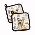 Fawn Staffordshire Bull Terrier Coffee Bar Pot Holder Set of 2 Heat Resistant Quilted Hot Pads 7.5 x 7.5 Inch, Insulated Kitchen Trivets for Cooking & Baking