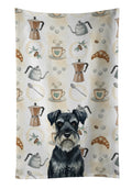 Standard Schnauzer Coffee Bar Kitchen Towel Velour Plush Front and Cotton Loop Back Machine Washable