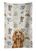 Sussex Spaniel Coffee Bar Kitchen Towel Velour Plush Front and Cotton Loop Back Machine Washable