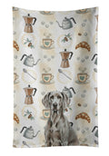 Weimaraner Coffee Bar Kitchen Towel Velour Plush Front and Cotton Loop Back Machine Washable