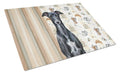 Black Whippet Coffee Bar Cutting Board Tempered Glass Kitchen Cutting Surface, Heat Resistant Chopping, Non-Slip Feet, Food Prep & Serving