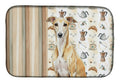 Fawn Whippet Coffee Bar Dish Drying Mat Absorbent Dish Drying Mat Pad for Kitchen Counter Dish Drainer Mat for Countertop, 14 x 21", Multicolor