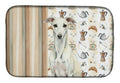 White Whippet Coffee Bar Dish Drying Mat Absorbent Dish Drying Mat Pad for Kitchen Counter Dish Drainer Mat for Countertop, 14 x 21", Multicolor