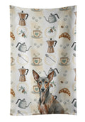 Xoloitzcuintli Coffee Bar Kitchen Towel Velour Plush Front and Cotton Loop Back Machine Washable