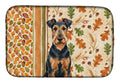 Airedale Terrier Heirloom Fall Dish Drying Mat Absorbent Dish Drying Mat Pad for Kitchen Counter Dish Drainer Mat for Countertop, 14 x 21", Multicolor