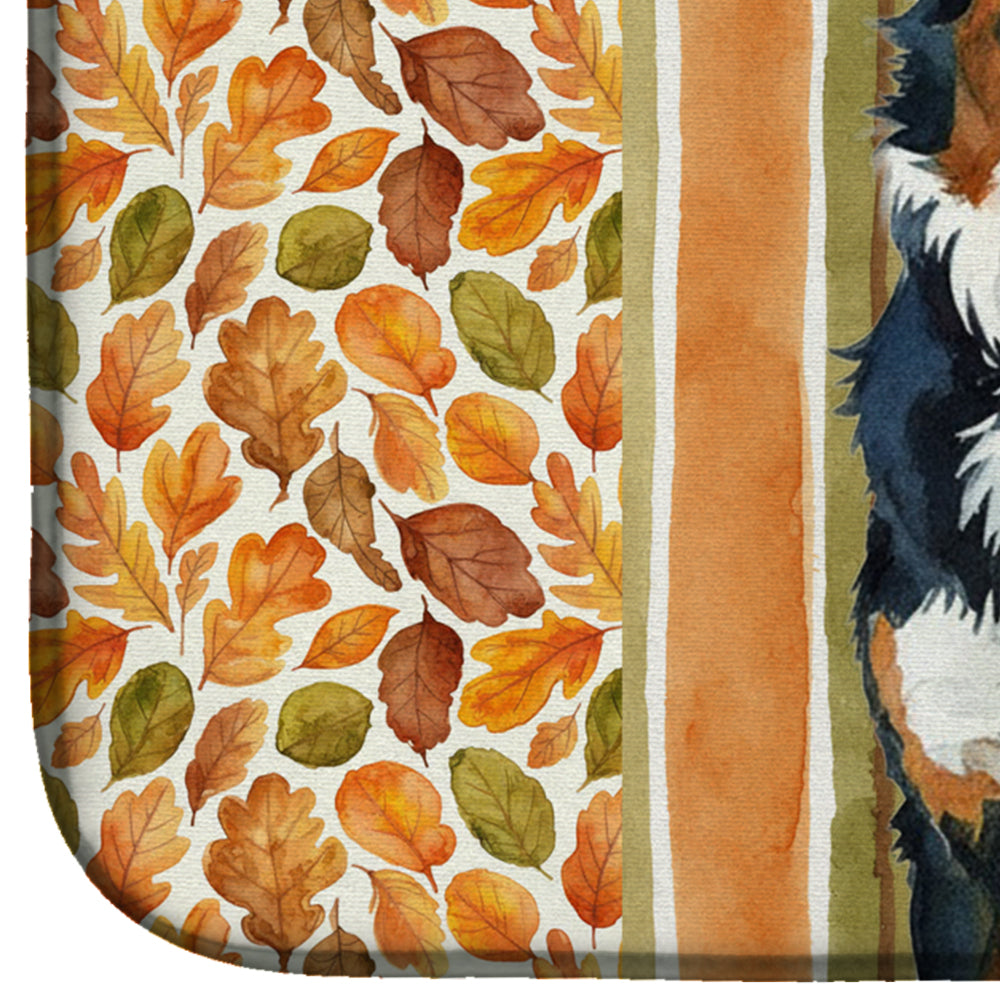 Black Tri American Shepherd Heirloom Fall Dish Drying Mat Absorbent Dish Drying Mat Pad for Kitchen Counter Dish Drainer Mat for Countertop, 14 x 21", Multicolor