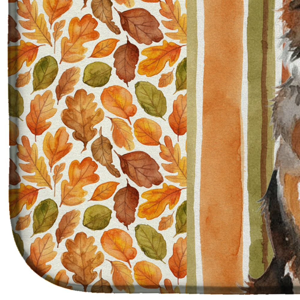 Red Merle Australian Shepherd Heirloom Fall Dish Drying Mat Absorbent Dish Drying Mat Pad for Kitchen Counter Dish Drainer Mat for Countertop, 14 x 21", Multicolor