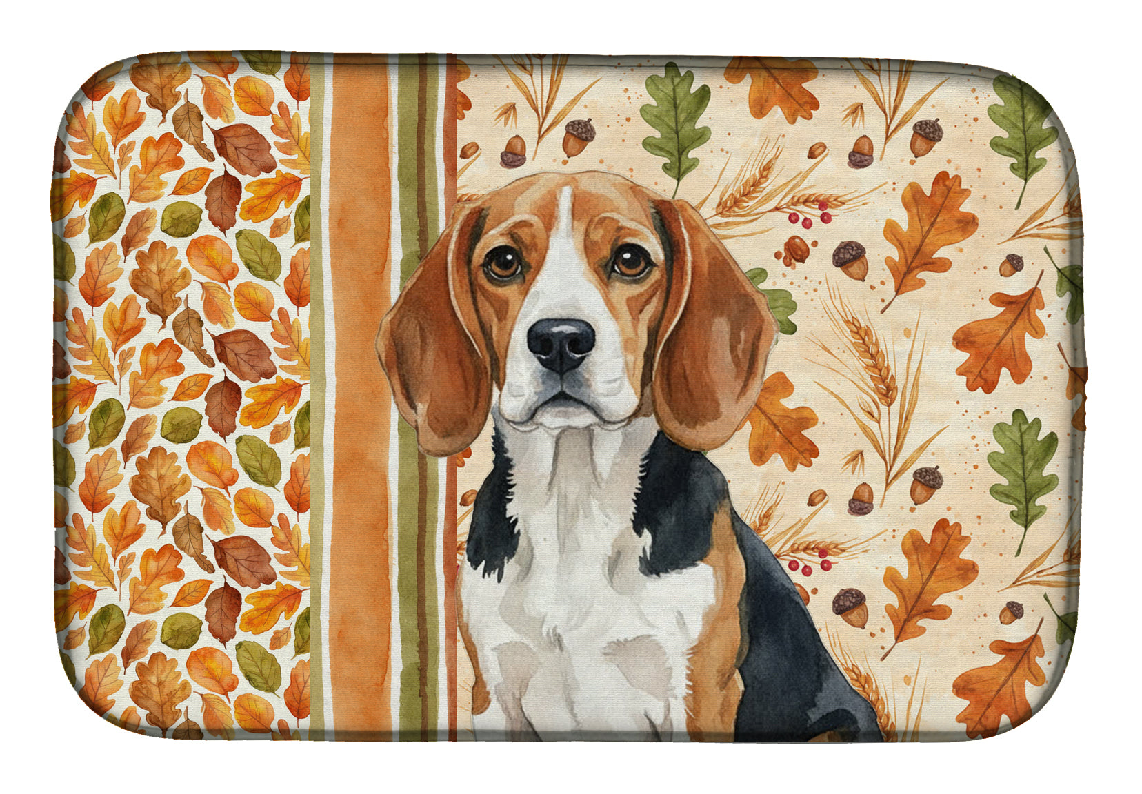 Beagle Heirloom Fall Dish Drying Mat Absorbent Dish Drying Mat Pad for Kitchen Counter Dish Drainer Mat for Countertop, 14 x 21", Multicolor