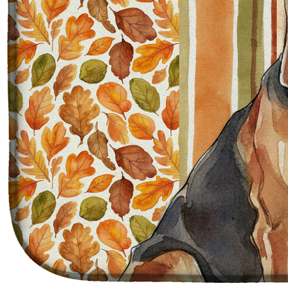 Liver and Tan Bloodhound Heirloom Fall Dish Drying Mat Absorbent Dish Drying Mat Pad for Kitchen Counter Dish Drainer Mat for Countertop, 14 x 21", Multicolor