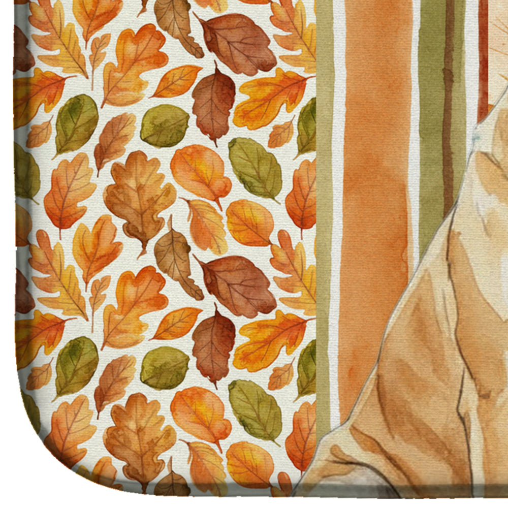 Fawn Boerboel Heirloom Fall Dish Drying Mat Absorbent Dish Drying Mat Pad for Kitchen Counter Dish Drainer Mat for Countertop, 14 x 21", Multicolor